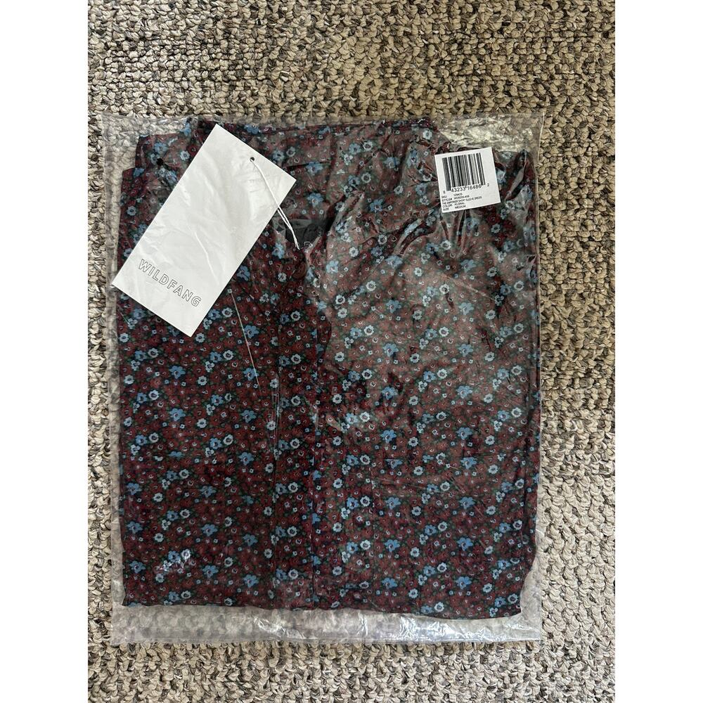 Wildfang The Empower Short Sleeve Shirt Dress Medium Unisex Floral Cinnamon NWT - Picture 4 of 5
